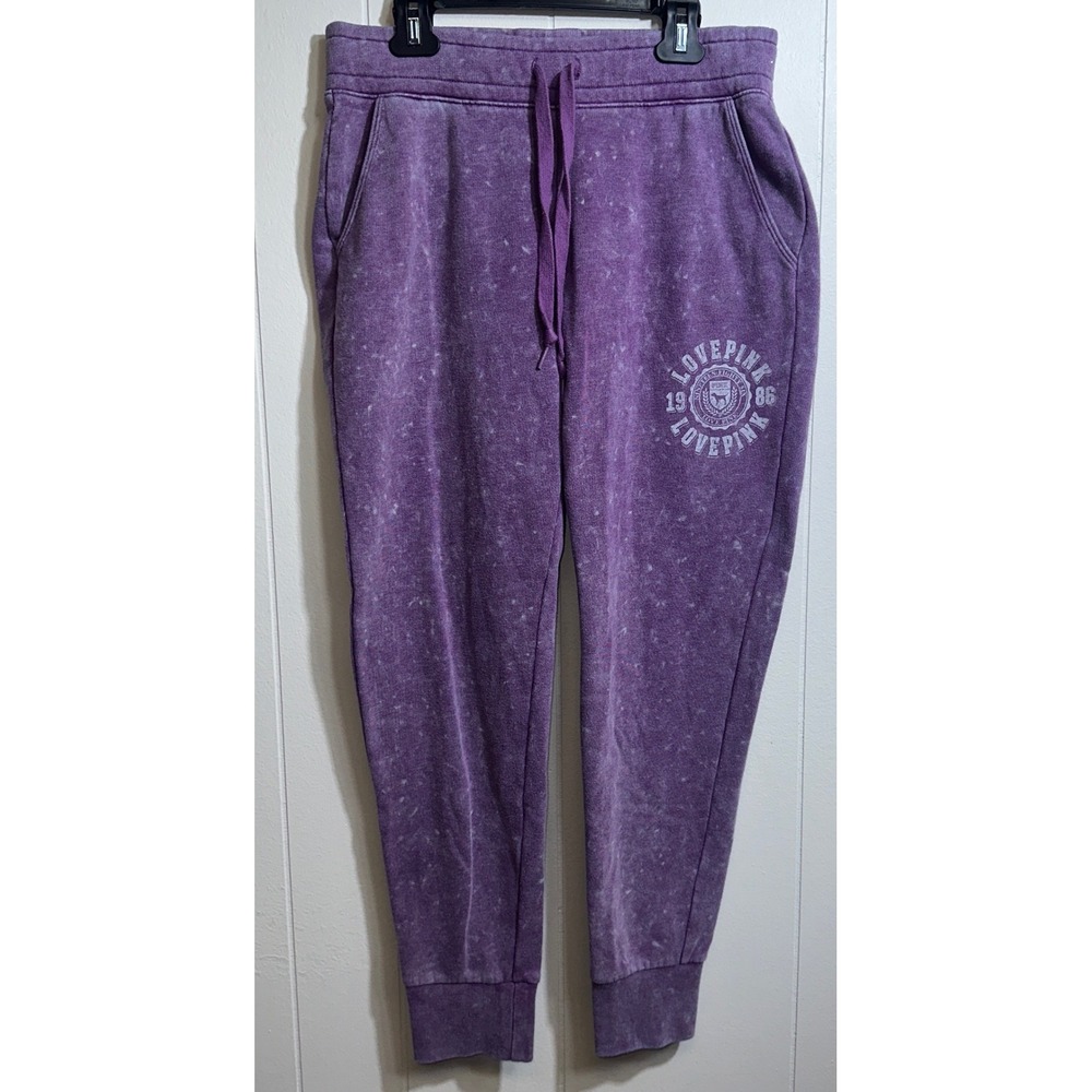Pink Victoria's Secret Purple Acid Wash Jogger Sweatpants‎ Love Pink 1986 Small